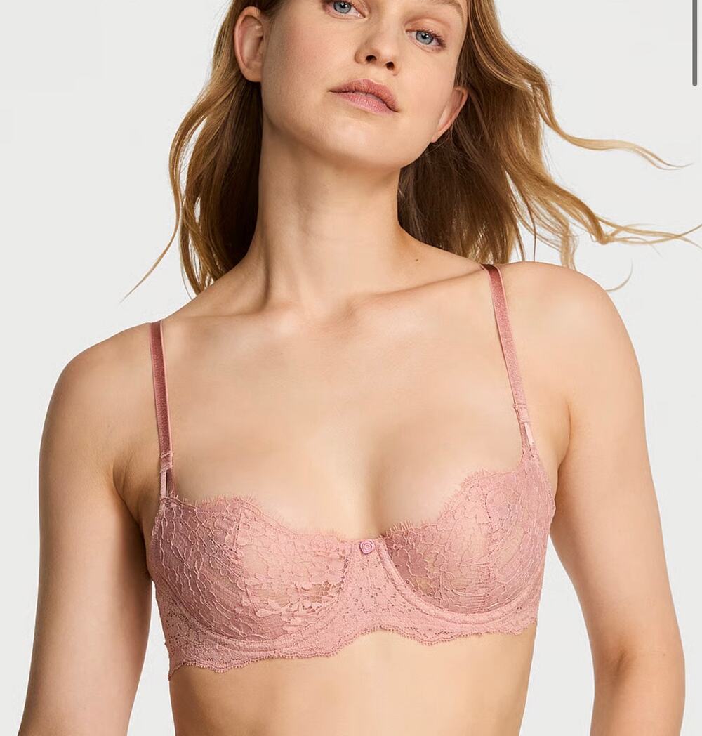 New Victoria’s Secret dream angels wicked unlined lace bra 32D royal pink